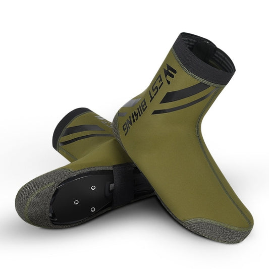 WEST BIKING YP0215049 Cycling Windproof And Warm Shoe Cover, Size: XXL(ArmyGreen) by WEST BIKING
