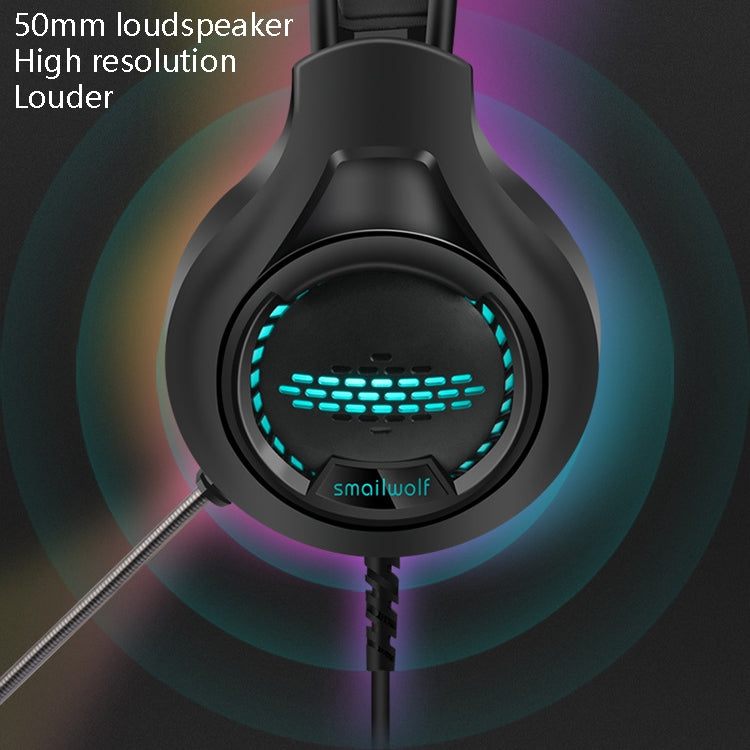 Smailwolf AK3 Headset Game Headphones Wired Luminous Desktop Computer Headset, Style: USB Single-plug by buy2fix