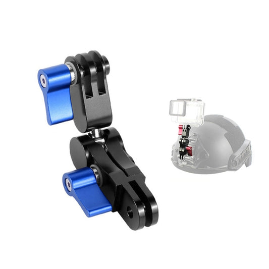 Aluminium Alloy 360 Degree Rotating Mount Adapter Adjustable Arm Connector for GoPro Hero11 Black / HERO10 Black /9 Black /8 Black /7 /6 /5 /5 Session /4 Session /4 /3+ /3 /2 /1, DJI Osmo Action and Other Action Cameras(Blue) - Helmet Mount by buy2fix | Online Shopping UK | buy2fix