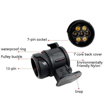 2 PCS VS1130E-M 13 Turn 7 Core Mini Converted Head Trailer RV Connector EU Plug - Terminal connectors by buy2fix | Online Shopping UK | buy2fix