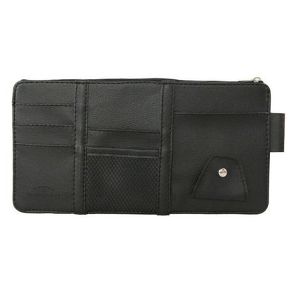 2 PCS Auto Sun Visor Card Clip Business Card Glasses Clip Zipper Car Mobile Phone Document Folder(Black) by buy2fix