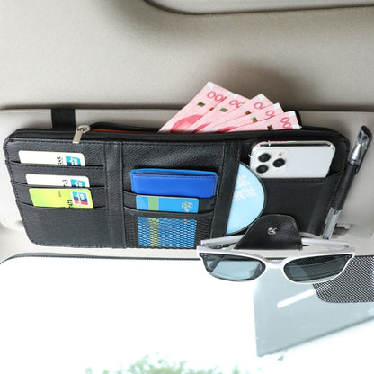 2 PCS Auto Sun Visor Card Clip Business Card Glasses Clip Zipper Car Mobile Phone Document Folder(Black) by buy2fix