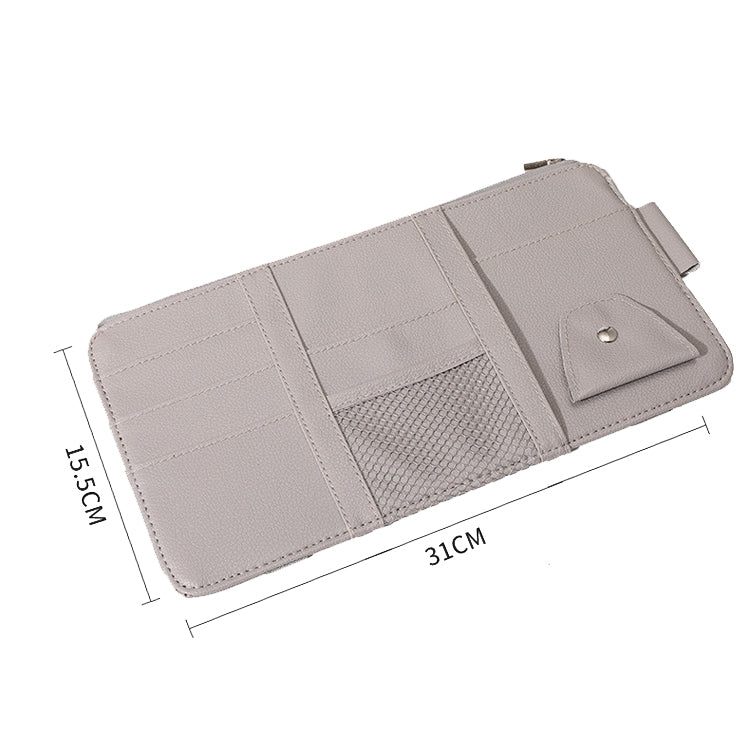 2 PCS Auto Sun Visor Card Clip Business Card Glasses Clip Zipper Car Mobile Phone Document Folder(Pink) by buy2fix