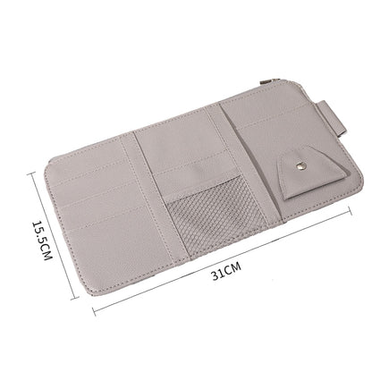 2 PCS Auto Sun Visor Card Clip Business Card Glasses Clip Zipper Car Mobile Phone Document Folder(Red) by buy2fix