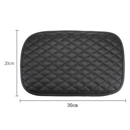 Leather Car Universal Central Armrests Pad Anti-Slip Armrest Box Mat(Black) by buy2fix