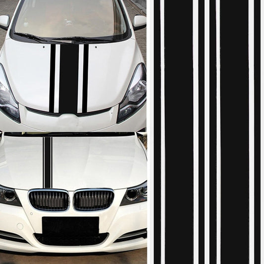 Car Hood Stickers Modified Racing Striped Ethylene Body Sticker(Black) by buy2fix