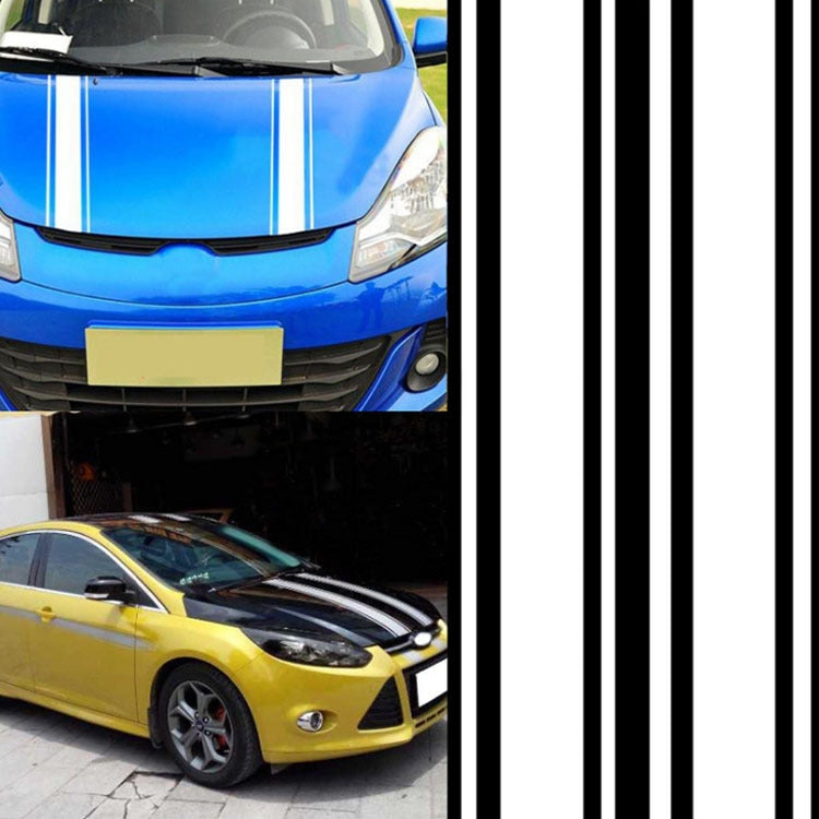 Car Hood Stickers Modified Racing Striped Ethylene Body Sticker(White) by buy2fix