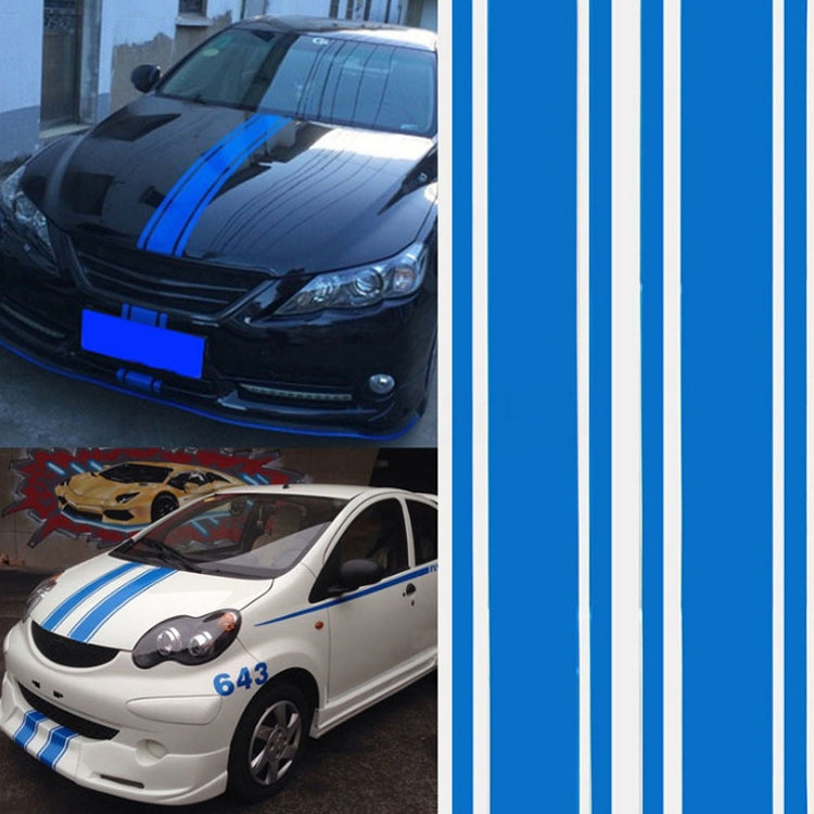 Car Hood Stickers Modified Racing Striped Ethylene Body Sticker(Blue) by buy2fix