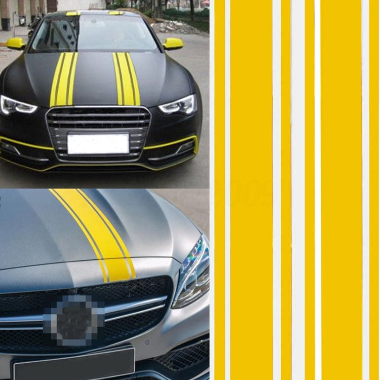 Car Hood Stickers Modified Racing Striped Ethylene Body Sticker(Yellow) by buy2fix
