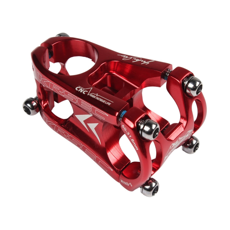 KRSEC CNC Ultra Light Short-Handed Mountain Bike Aluminum Alloy 50mm Riser, Colour: Full Red - Bicycle Grips by buy2fix | Online Shopping UK | buy2fix