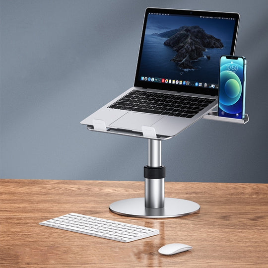 Oatsbasf 03597 Support de rehaussement pour ordinateur portable en alliage d'aluminium Support de dissipation thermique de levage pour ordinateur portable Table pliante mobile, Style: édition de luxe-argent