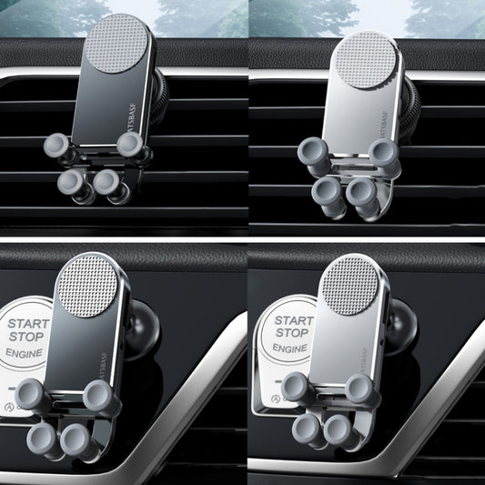 Oatsbasf Car Gravity Metal Bracket Scalable and Stable Mobile Phone Bracket Folding Screen Mobile Phone Exclusive Car Bracket(Paste Black) - Universal Car Holders by Oatsbasf | Online Shopping UK | buy2fix