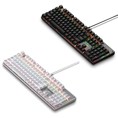 104 Keys Green Shaft RGB Luminous Keyboard Computer Game USB Wired Metal Mechanical Keyboard, Cabel Length:1.5m, Style: Ordinary Version (White) by buy2fix