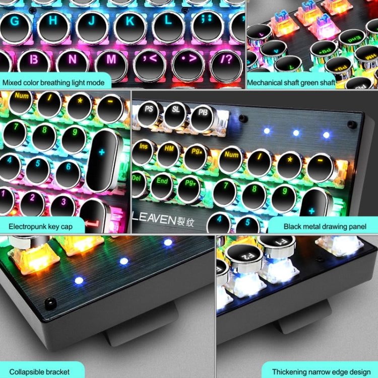 104 Keys Green Shaft RGB Luminous Keyboard Computer Game USB Wired Metal Mechanical Keyboard, Cabel Length:1.5m, Style: Ordinary Version (White) by buy2fix