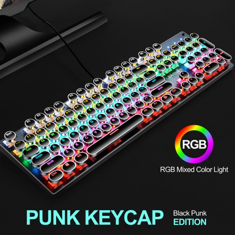104 Keys Green Shaft RGB Luminous Keyboard Computer Game USB Wired Metal Mechanical Keyboard, Cabel Length:1.5m, Style: Double Imposition Version (White Pink) by buy2fix