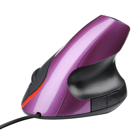 JSY-12 5 Keys USB Wired Vertical Mouse Ergonomic Wrist Brace Optical Mouse(Purple) by buy2fix