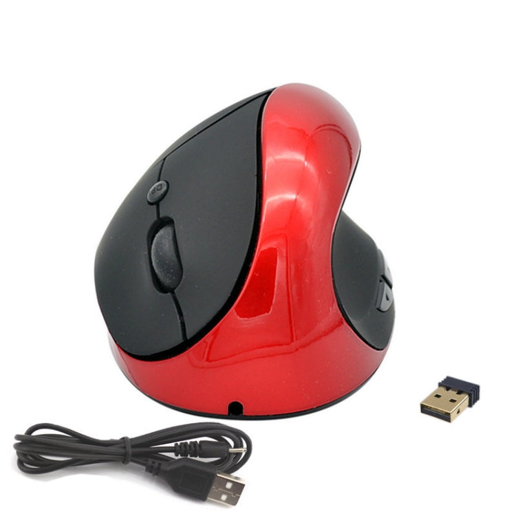 JSY-03 6 Keys Wireless Vertical Charging Mouse Ergonomic Vertical Optical Mouse(Red) by buy2fix