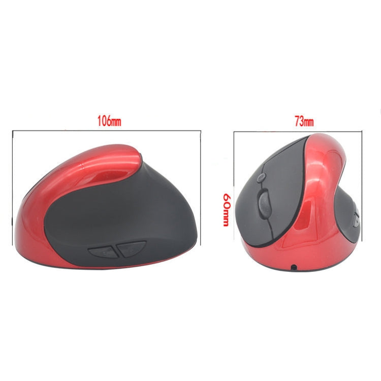 JSY-03 6 Keys Wireless Vertical Charging Mouse Ergonomic Vertical Optical Mouse(Red) by buy2fix
