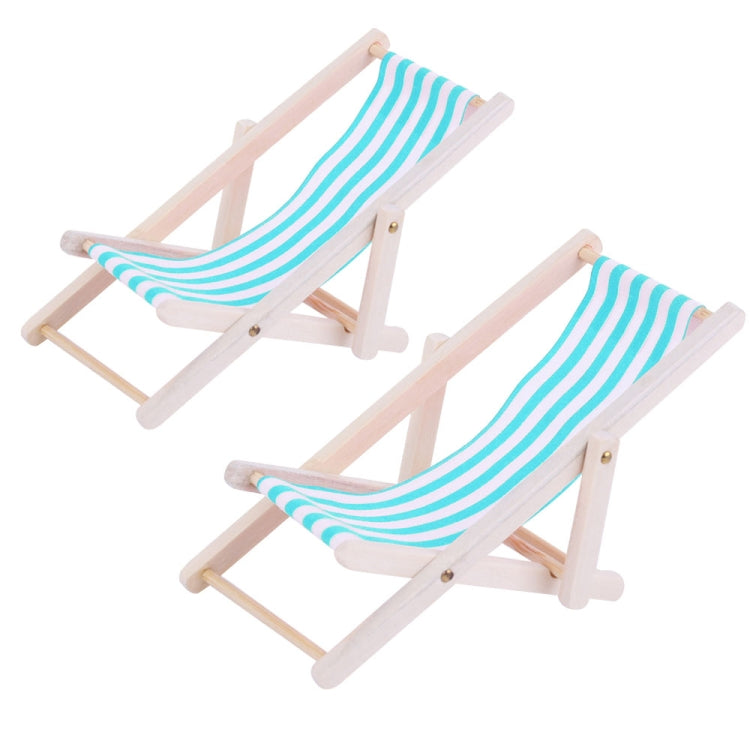2 PCS 1:12 Beach Lounge Chair Simulation Model Outdoor Beach Scene Shooting Props Can Be Folded(Sky Blue) - Other Props by buy2fix | Online Shopping UK | buy2fix
