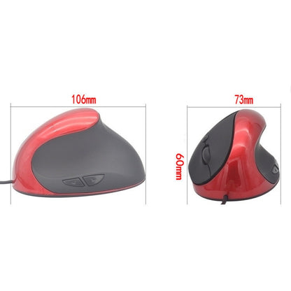 JSY-05 6 Keys Wired Vertical Mouse Ergonomics Brace Optical Mouse(Red) by buy2fix