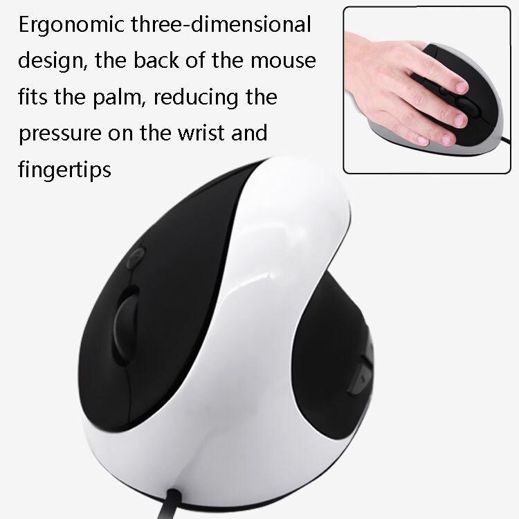 JSY-05 6 Keys Wired Vertical Mouse Ergonomics Brace Optical Mouse(Red) by buy2fix