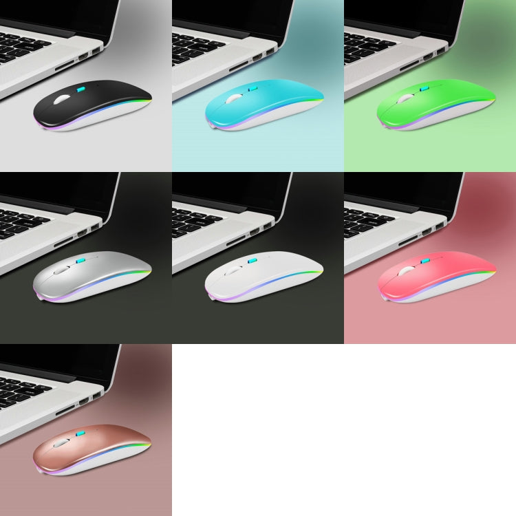 Y20 4 Keys Colorful Glow Charging Mute Mouse Notebook Game Wireless Mouse, Colour: 2.4G + Bluetooth (Silver) by buy2fix