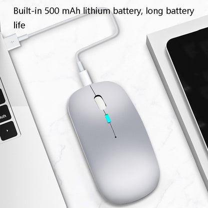 Y20 4 Keys Colorful Glow Charging Mute Mouse Notebook Game Wireless Mouse, Colour: 2.4G + Bluetooth (Silver) by buy2fix