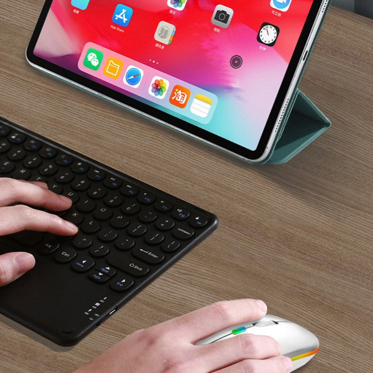 Y20 4 Keys Colorful Glow Charging Mute Mouse Notebook Game Wireless Mouse, Colour: 2.4G + Bluetooth (Silver) by buy2fix