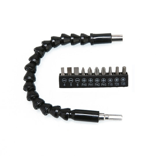 2 Sets Electric Drill Universal Coupling Sleeve Bit Set Multifunctional Flexible Shaft Electric Drill Accessory Set, Style: 11 PCS / Set