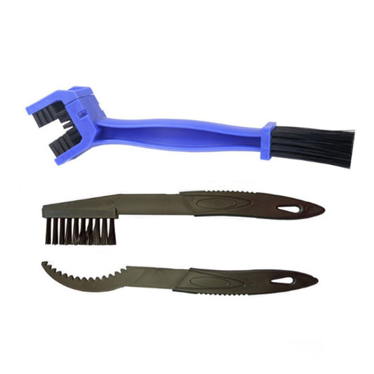 1 Set BG-7168 Bicycle And Motorcycle Cleaning Brush Three-Sided Chain Brush, Colour: Blue + Small Brush - Others by buy2fix | Online Shopping UK | buy2fix