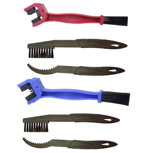 1 Set BG-7168 Bicycle And Motorcycle Cleaning Brush Three-Sided Chain Brush, Colour: Blue + Small Brush - Others by buy2fix | Online Shopping UK | buy2fix