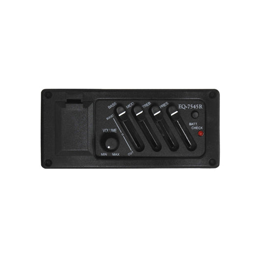EQ-7545R Guitar Four-Band Equalizer EQ Wooden Guitar Modified Pickup Instrument Accessories(Black) - Guitar Tuner Accessories by buy2fix | Online Shopping UK | buy2fix