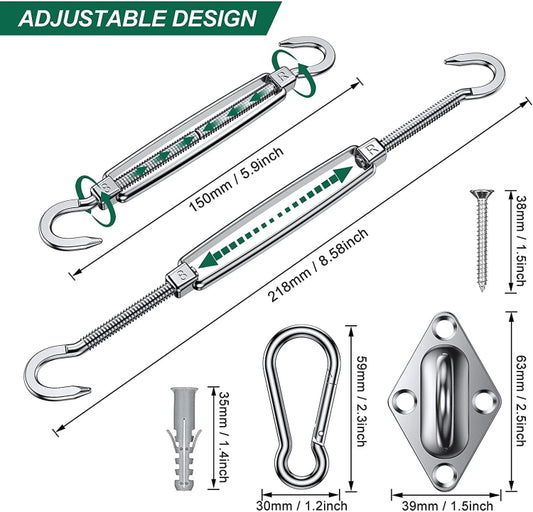 24 in 1 304 Stainless Steel Fixed Shade Sail Accessories Diamond Buckle Flower Basket Spring Buckle, Spec: M6 Set - Tents & Accessories by buy2fix | Online Shopping UK | buy2fix