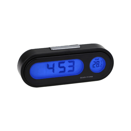 K02 Car Electronic Clock Temperature Meter Night Light LED Temperature Time Meter(Black Blue Light) - Clocks & Car Meters by buy2fix | Online Shopping UK | buy2fix