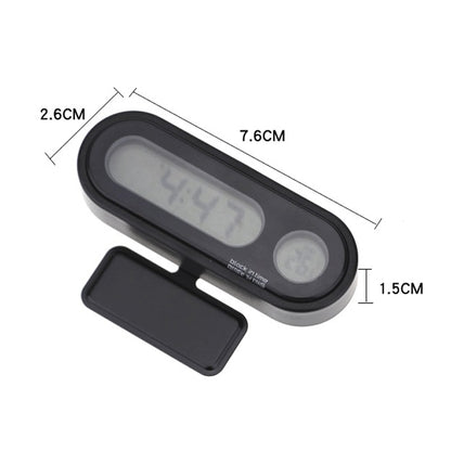 K02 Car Electronic Clock Temperature Meter Night Light LED Temperature Time Meter(Black Blue Light) - Clocks & Car Meters by buy2fix | Online Shopping UK | buy2fix