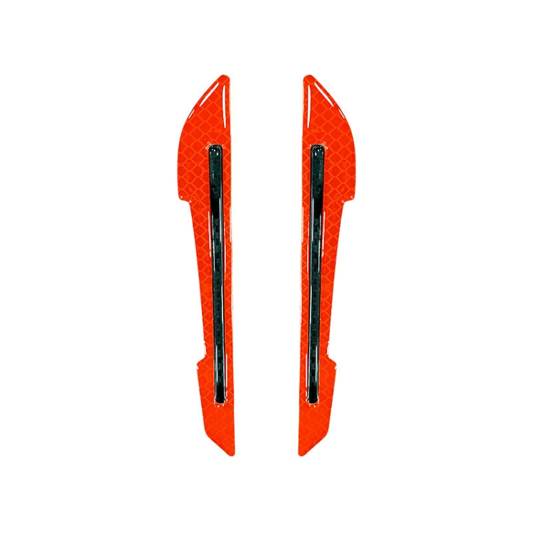 4 Sets Car Reflective Sticker Door Border Anti-Collision Strip Leaf Board Personality Rear View Mirror Warning Sticker(Red) by buy2fix