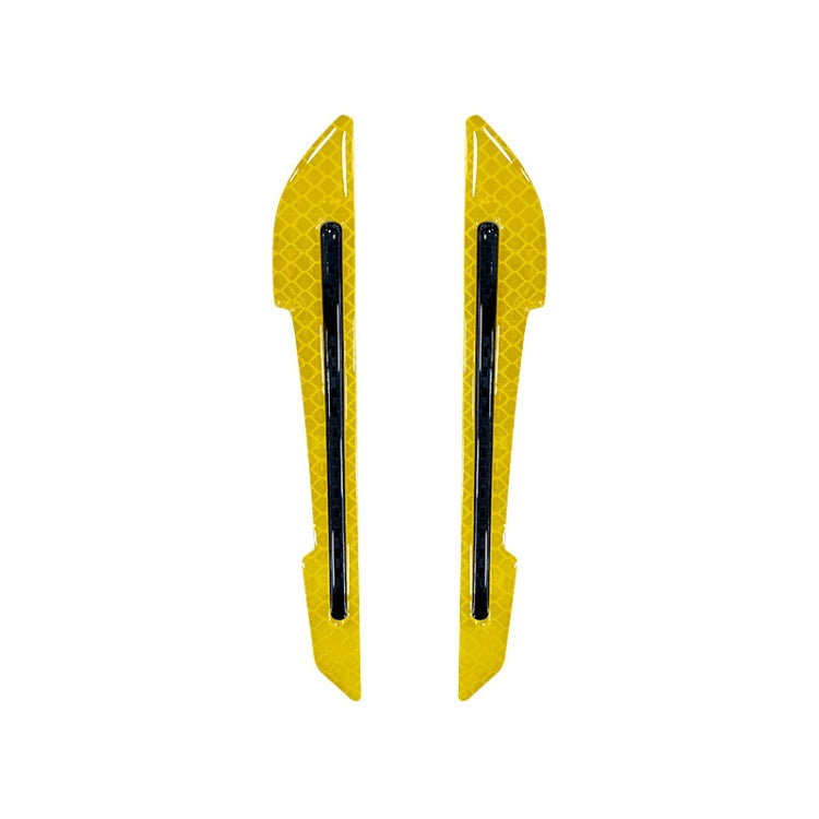4 Sets Car Reflective Sticker Door Border Anti-Collision Strip Leaf Board Personality Rear View Mirror Warning Sticker(Yellow) by buy2fix