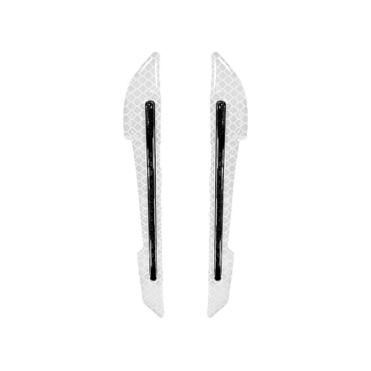 4 Sets Car Reflective Sticker Door Border Anti-Collision Strip Leaf Board Personality Rear View Mirror Warning Sticker(White) by buy2fix