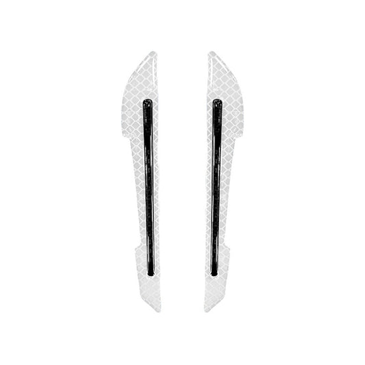 4 Sets Car Reflective Sticker Door Border Anti-Collision Strip Leaf Board Personality Rear View Mirror Warning Sticker(White) - Warning Sticker by buy2fix | Online Shopping UK | buy2fix
