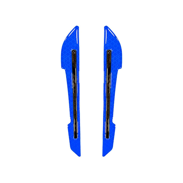 4 Sets Car Reflective Sticker Door Border Anti-Collision Strip Leaf Board Personality Rear View Mirror Warning Sticker(Blue) by buy2fix