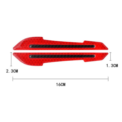 4 Sets Car Reflective Sticker Door Border Anti-Collision Strip Leaf Board Personality Rear View Mirror Warning Sticker(Red) by buy2fix