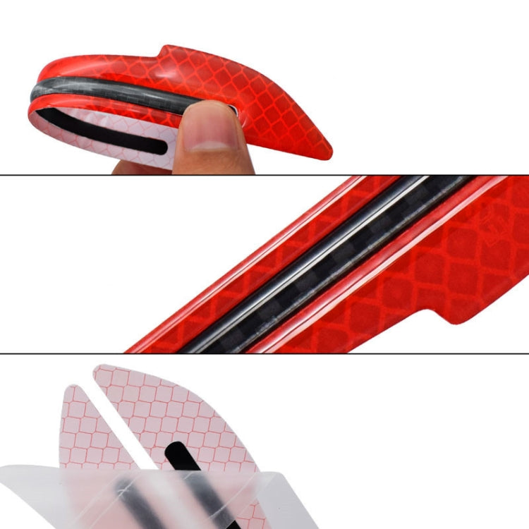 4 Sets Car Reflective Sticker Door Border Anti-Collision Strip Leaf Board Personality Rear View Mirror Warning Sticker(White) by buy2fix