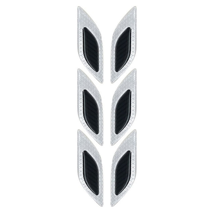 2 Sets Carbon Fiber Warning Sticker Car Anti-Collision Strip Leaf Plate Reflective Sticker Hood Light Eyebrow Anti-Collision Drops Sticker(6 PCS (White)) by buy2fix