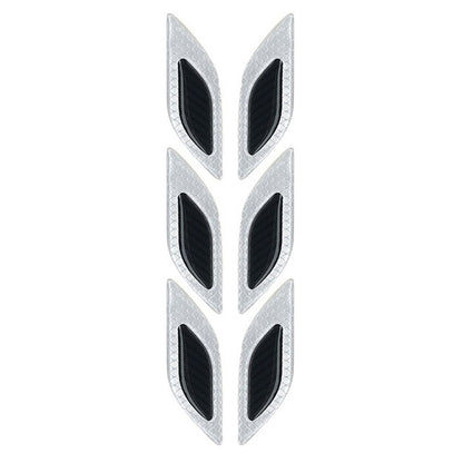 2 Sets Carbon Fiber Warning Sticker Car Anti-Collision Strip Leaf Plate Reflective Sticker Hood Light Eyebrow Anti-Collision Drops Sticker(6 PCS (White)) by buy2fix