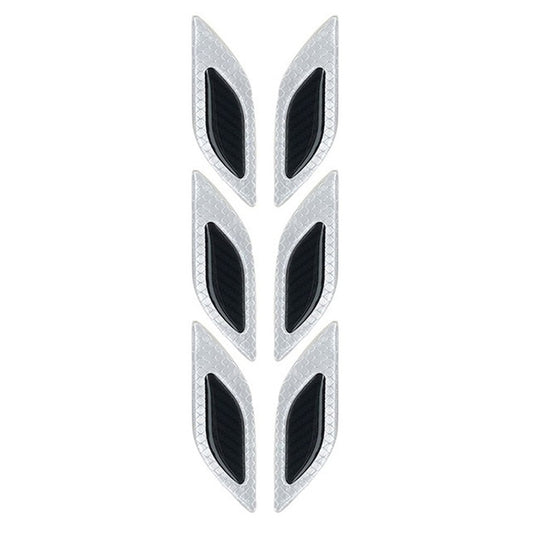 2 Sets Carbon Fiber Warning Sticker Car Anti-Collision Strip Leaf Plate Reflective Sticker Hood Light Eyebrow Anti-Collision Drops Sticker(6 PCS (White)) by buy2fix