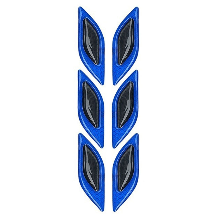 2 Sets Carbon Fiber Warning Sticker Car Anti-Collision Strip Leaf Plate Reflective Sticker Hood Light Eyebrow Anti-Collision Drops Sticker(6 PCS (Blue)) by buy2fix