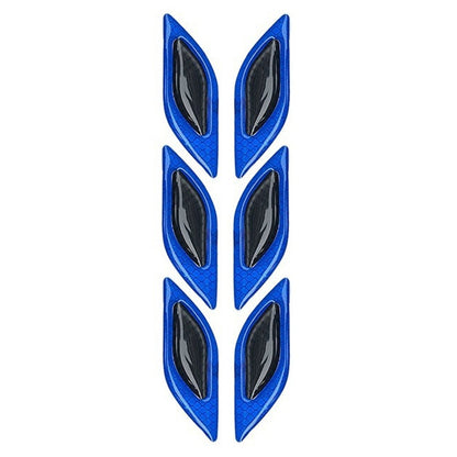 2 Sets Carbon Fiber Warning Sticker Car Anti-Collision Strip Leaf Plate Reflective Sticker Hood Light Eyebrow Anti-Collision Drops Sticker(6 PCS (Blue)) by buy2fix