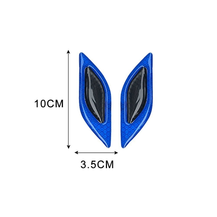 2 Sets Carbon Fiber Warning Sticker Car Anti-Collision Strip Leaf Plate Reflective Sticker Hood Light Eyebrow Anti-Collision Drops Sticker(6 PCS (Blue)) by buy2fix