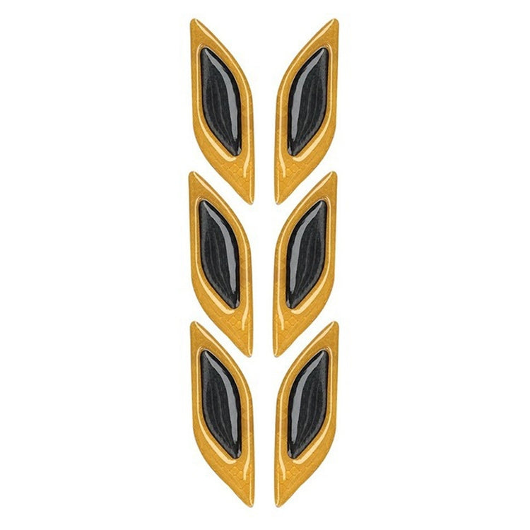 2 Sets Carbon Fiber Warning Sticker Car Anti-Collision Strip Leaf Plate Reflective Sticker Hood Light Eyebrow Anti-Collision Drops Sticker(6 PCS (Yellow)) by buy2fix