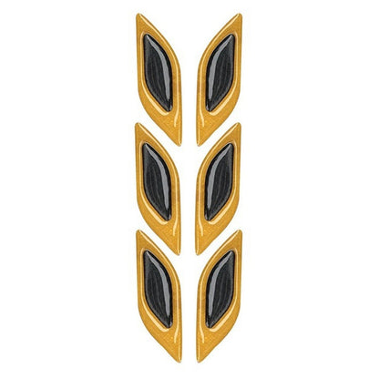 2 Sets Carbon Fiber Warning Sticker Car Anti-Collision Strip Leaf Plate Reflective Sticker Hood Light Eyebrow Anti-Collision Drops Sticker(6 PCS (Yellow)) by buy2fix